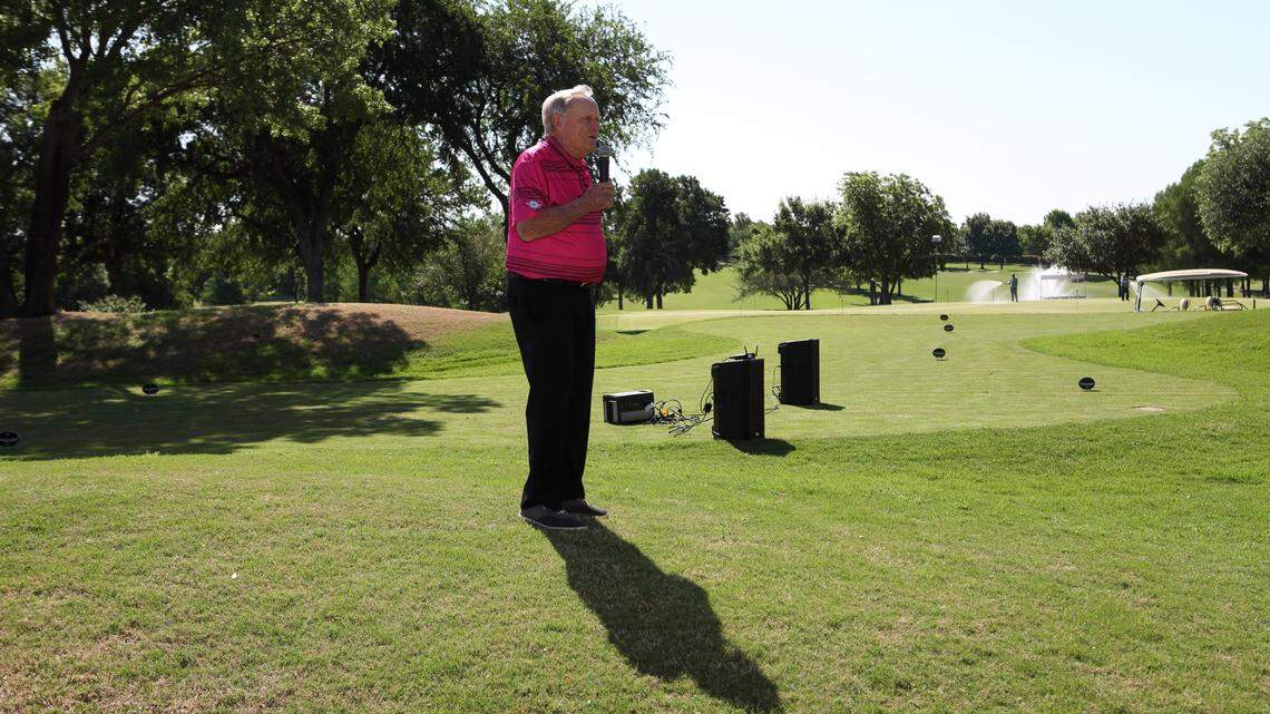 Golf legend Jack Nicklaus at an event at the Dallas Athletic Club in 2019. The course will host a qualifier for this year’s U.S. Open.