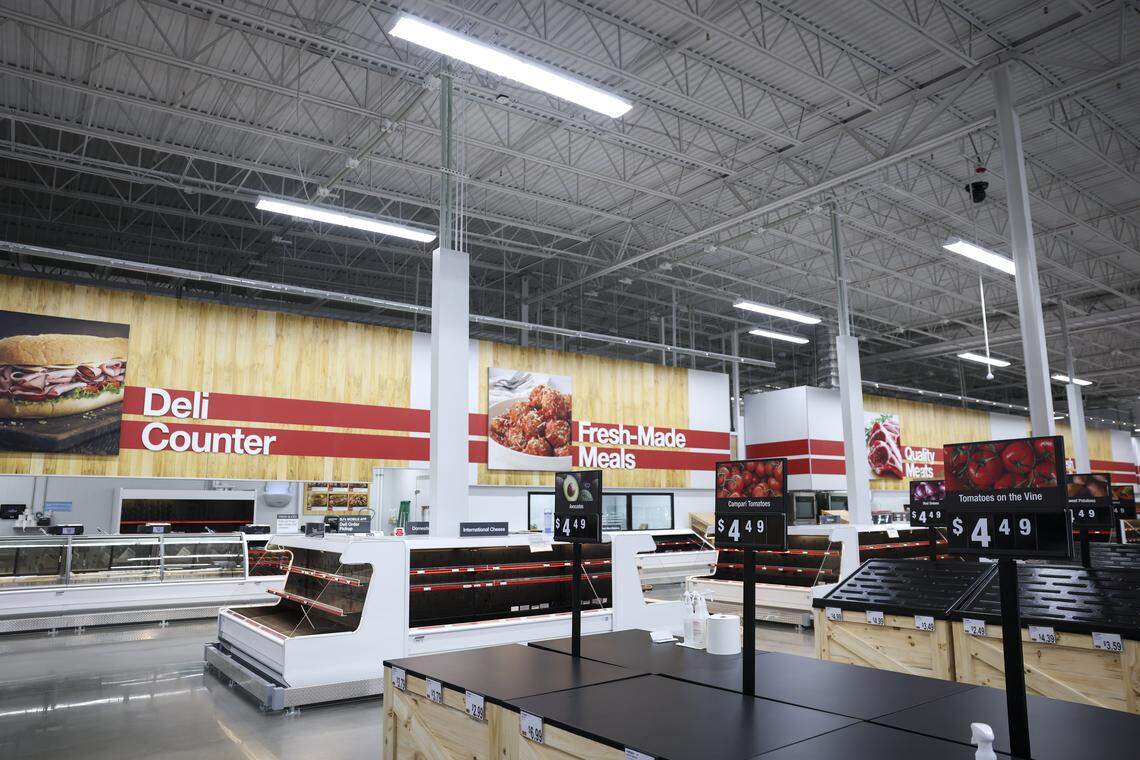 The deli counter, meat counter and produce area will soon be stocked with fresh food at BJ's Wholesale Club on Friday, April 24, 2026 in Fort Worth, Texas. The new location is at 7241 Harris Parkway.