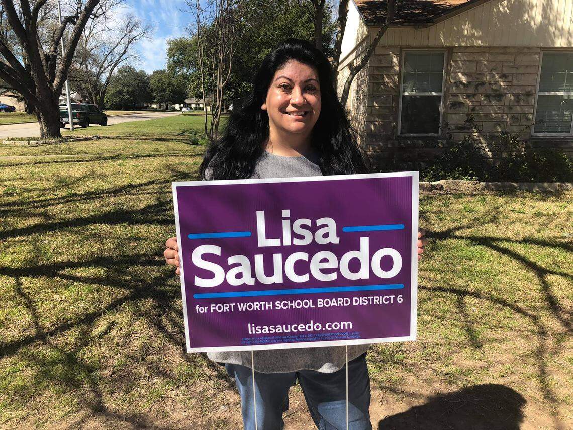 Lisa Saucedo is one of three candidates seeking the District 6 seat on the Fort Worth school board. The election is May 4.