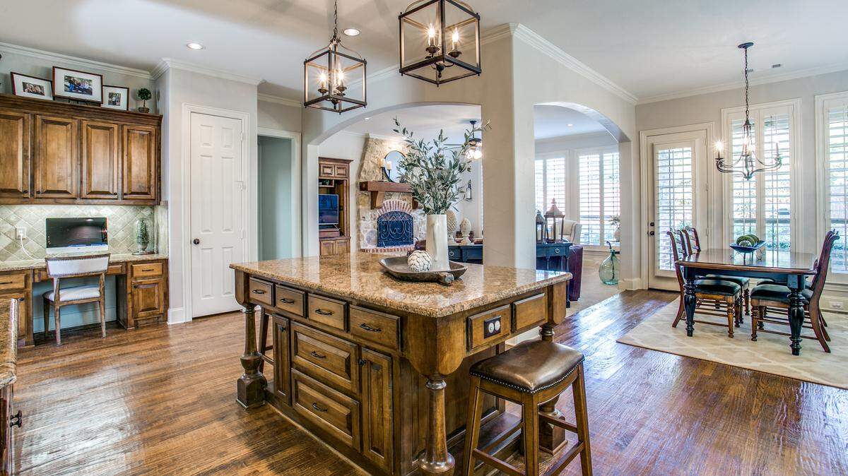 The home at 904 Shoreline Court is tucked away in a cul-de-sac in the Retreat at Hidden Lakes.