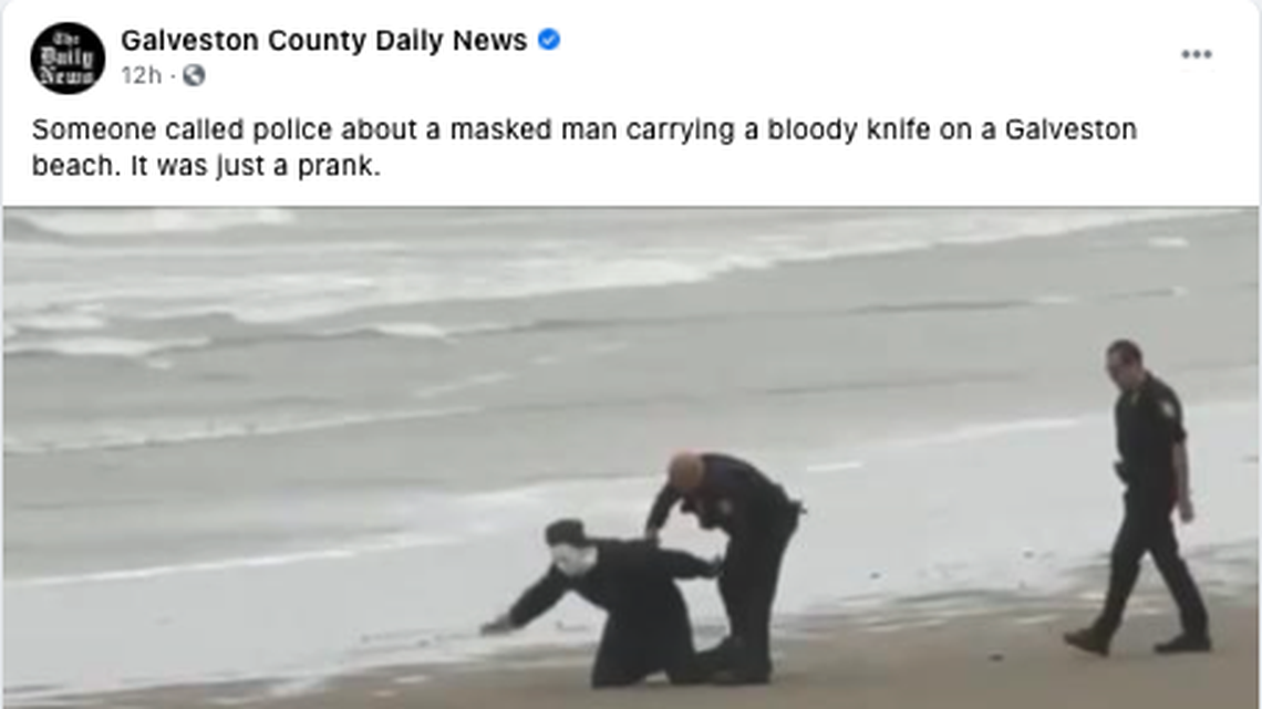 A Galveston lawyer was arrested after dressing as Michael Myers on the beach.