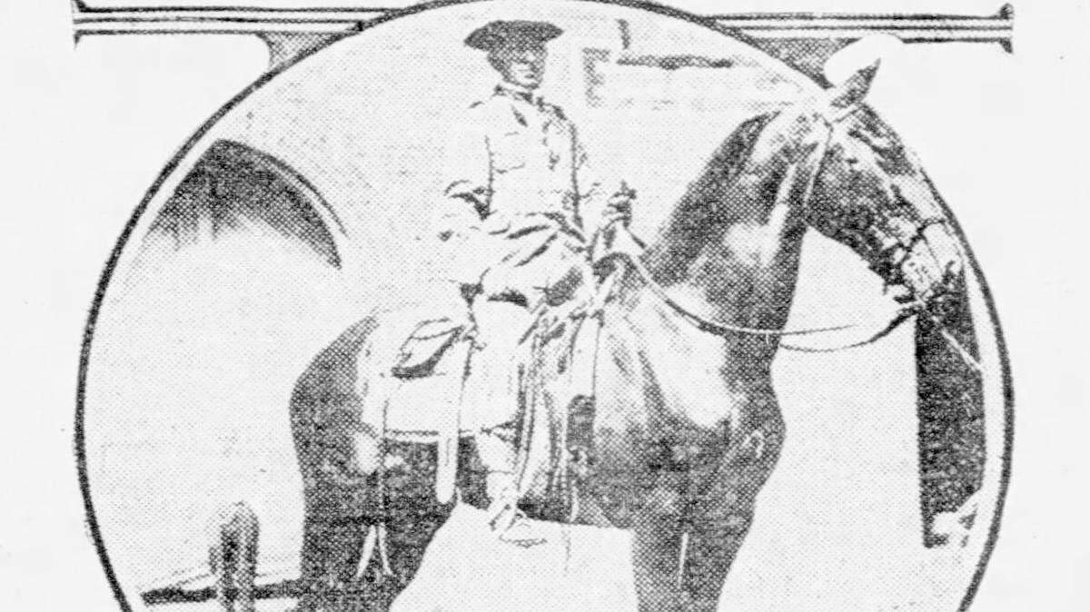 The Fort Worth Star-Telegram ran a photo of Preparedness Parade grand marshal George Vinnedge, who was a Spanish-American War veteran who had been one of Teddy Roosevelt’s Rough Riders.