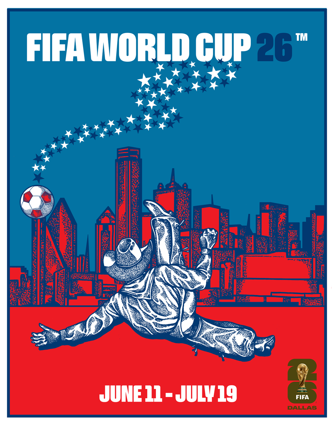 The FIFA World Cup is coming to Dallas-Fort Worth in 2026, and its promotional poster represents one of the Metroplex’s own in Fort Worth artist Matt Cliff.