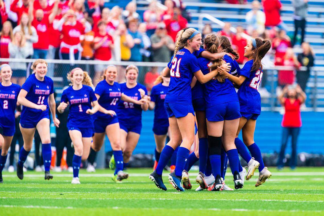 Midlothian Heritage defeats Calallen 6-0 in the 4A state championship in Georgetown, Friday April 16, 2021. (Matt Smith/Special to the Star-Telegram)