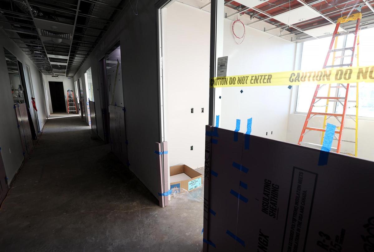 Construction on the Center for Transforming Lives’ Riverside Campus continues on Tuesday, Nov. 12, 2024, in Fort Worth. The facility provides services for mothers and children experiencing poverty and homelessness. The new campus will expand child care slots among other additions.