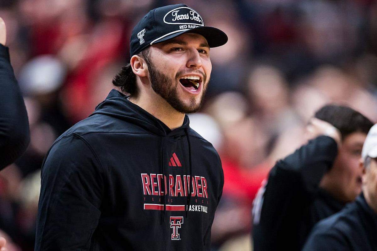 LUBBOCK, TEXAS - JANUARY 24: Future Texas Tech quarterback Brendan Sorsby shouts during the first half of the game between the Houston Cougars and the Texas Tech Red Raiders at United Supermarkets Arena on January 24, 2026 in Lubbock, Texas. (Photo by John E. Moore III/Getty Images)