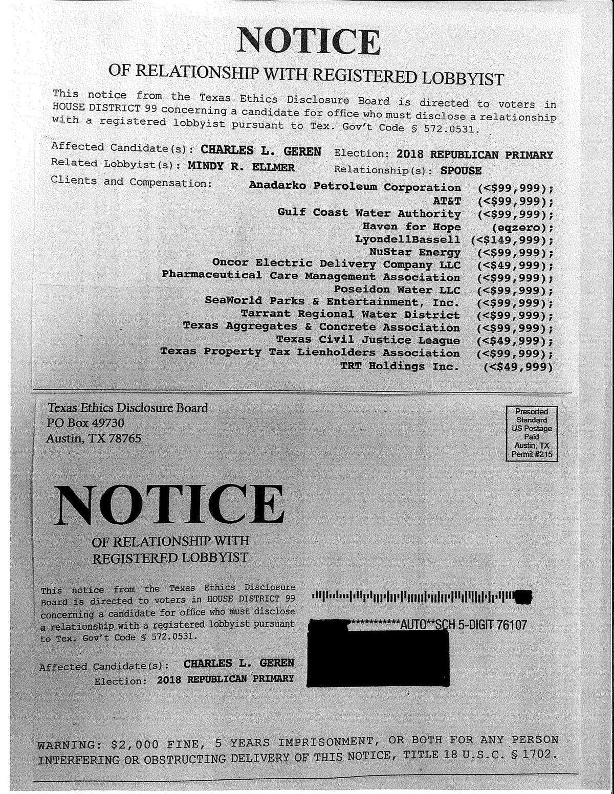 This controversial mailer is now the subject of a criminal complaint being reviewed by the Travis County DA's office.