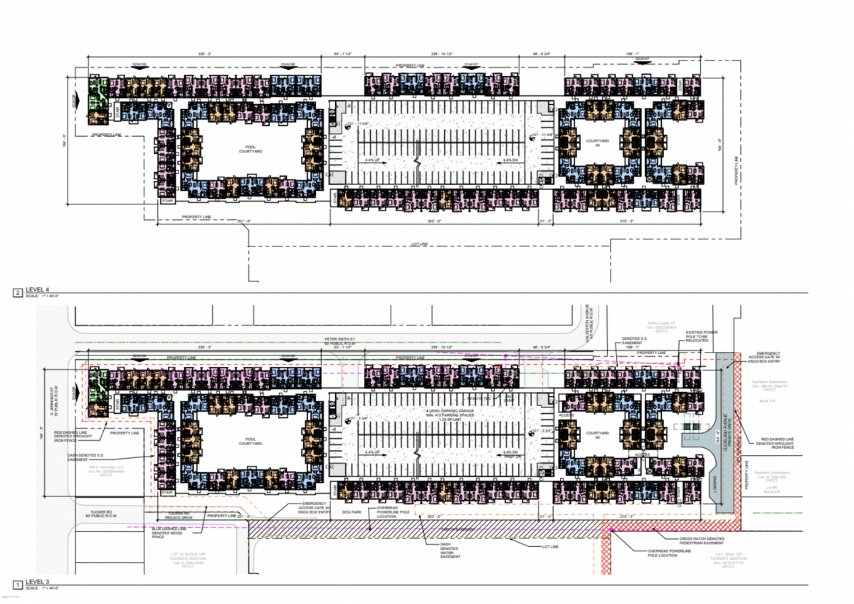 Early blueprints of The Bonnie’s first phase located at the corner of South Jennings Street and West Peter Smith Street.