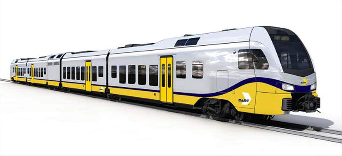 Artist rendering of DART Silver Line rail cars.