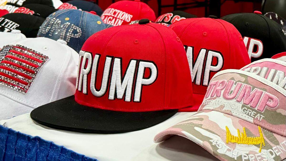 In some parts of the nation, Donald Trump’s conviction has made him even more popular with his followers. Here, Trump caps are offered for sale at the Republican Party State Convention in Texas.