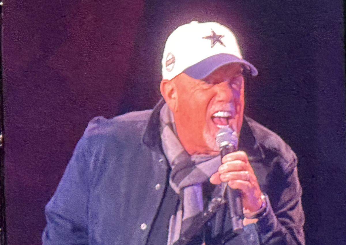 Lifelong New Yorker Billy Joel donned a Dallas Cowboys hat Saturday, March 9, 2024, for his show at AT&T Stadium in Arlington, Texas.