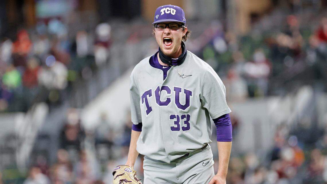 TCU starter Russell Smith allowed one run over 5 1/3 innings, earning the victory as the Frogs defeated Mississippi State on Sunday afternoon at Globe Life Field.
