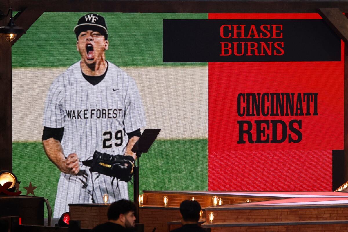 The Cincinnati Reds chose Chase Burns from Wake Forest as the number two over all during day one of the MLB Draft at the Stockyards in Fort Worth, Texas, Sunday July 13, 2024. (Special to the Star-Telegram/Bob Booth)