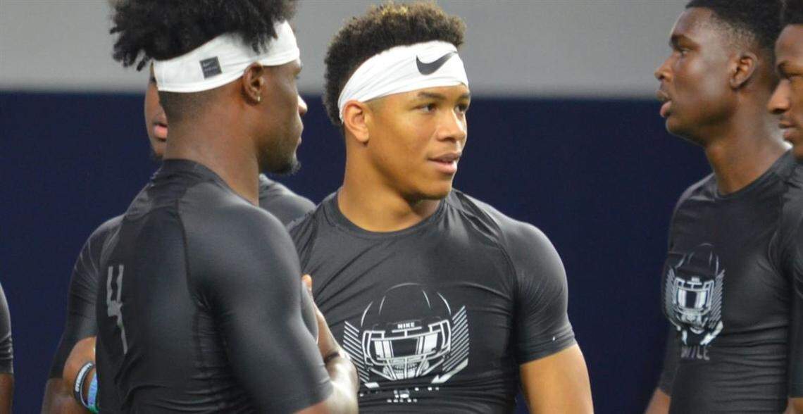 Mansfield Legacy 4-star CB Jeffery Carter competes at The Opening at The Star in early July.