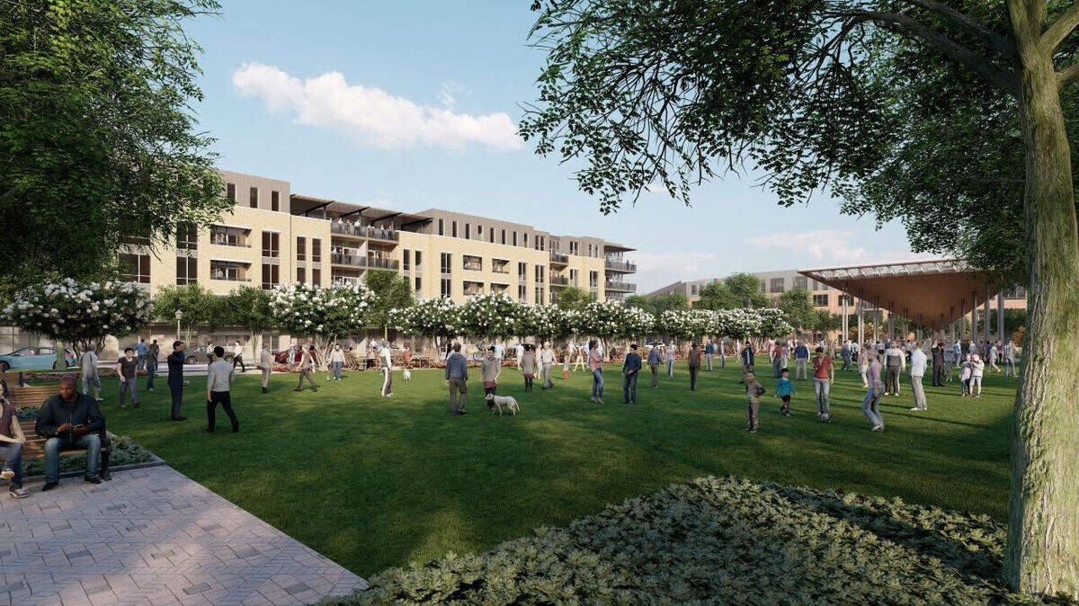 An AI-generated design model of what Northwest Village is supposed to look like.