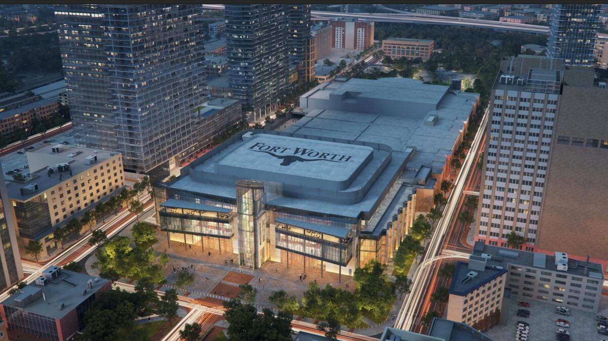 A rendering of the Fort Worth Convention Center once renovations are completed. The $700 million convention center expansion project is expected to wrap up in late 2029.