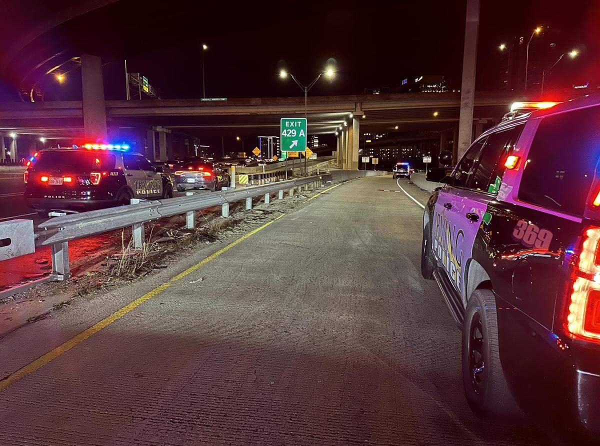 Four people inside of a stolen vehicle died on Thursday, Feb. 1, 2024, in a fiery crash as the driver was under pursuit by Irving police, authorities said.