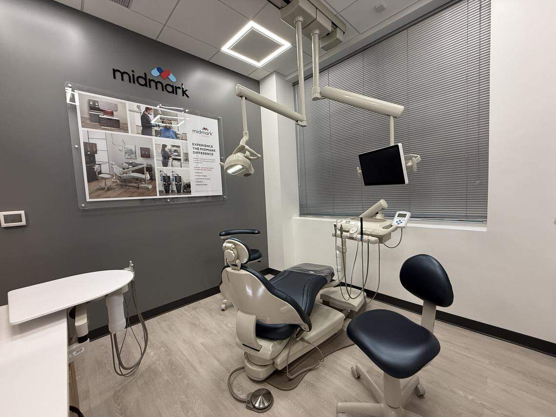 A dental equipment room at Henry Schein’s new Dallas Discovery Center in Southlake that the company created to train its sales teams on the products as well as to give potential customers time to see and use the equipment before purchase.