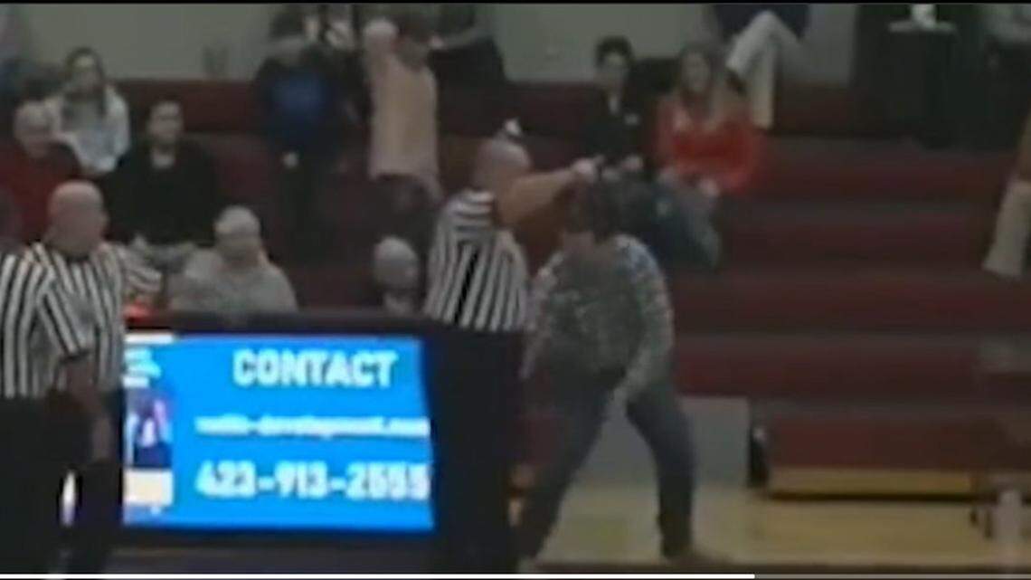 Video shows Faison attempting to yank down an official’s pants after he was told to leave the gym.