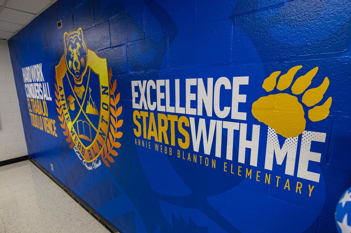 The mural at Annie Webb Blanton Elementary School in Dallas on Tuesday, Oct. 22.