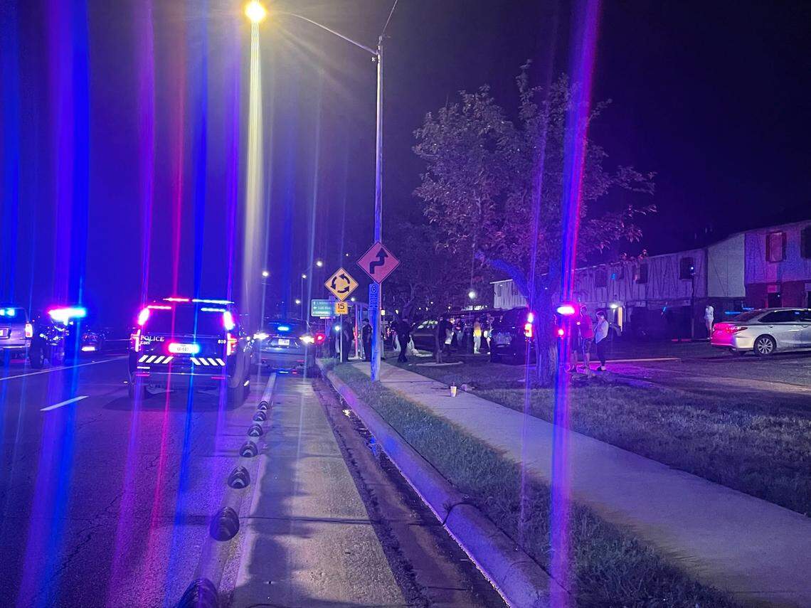 A drive-by shooting wounded six people, including four children, outside the Miramar Apartments and Townhome son Las Vegas Trail in west Fort Worth on Wednesday night, May 1, 2024. The youngest victim is 3 years old and the oldest is 19.