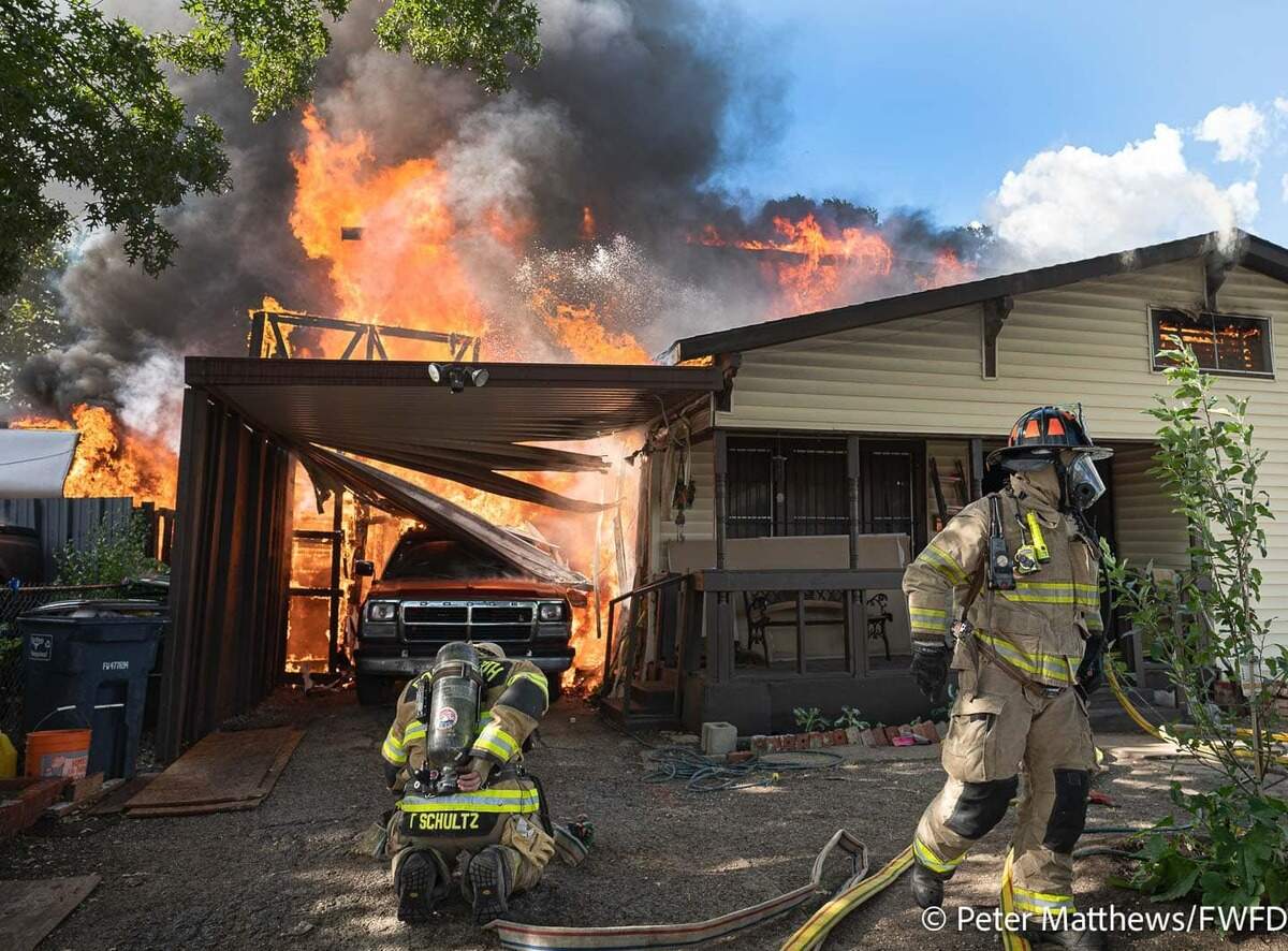 Three Fort Worth firefighters were injured Monday, June 24, 2024, while attempting to extinguish a blaze at a house in the 1200 block of East Cannon Street.