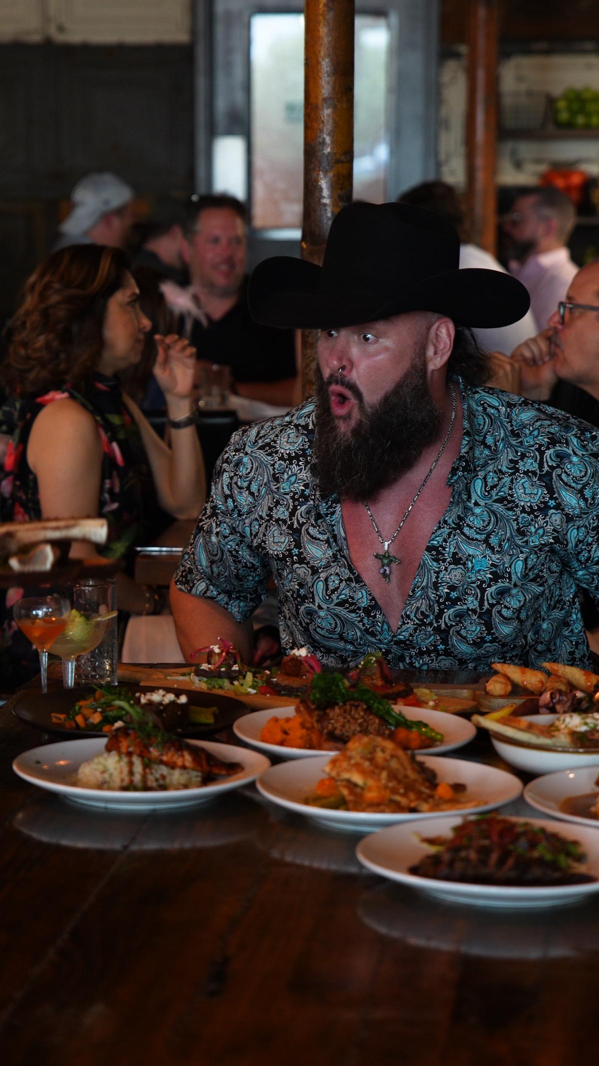 Braun Strowman during a taping of “Everything on the Menu” at Wishbone & Flynt.