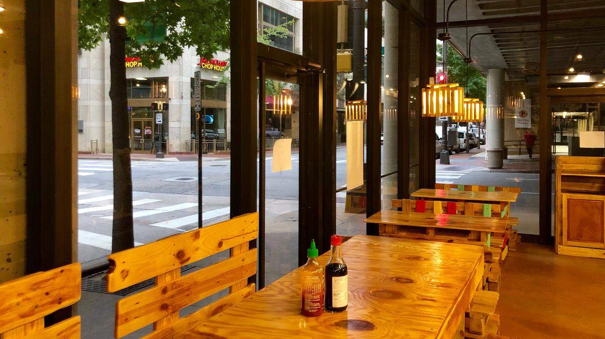 The view of Taylor Street from Ashim’s Hibachi Grill, opening soon in downtown Fort Worth.