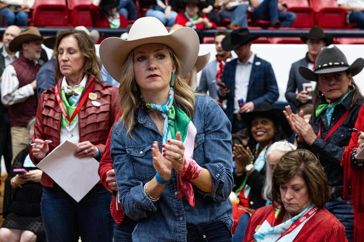 Fort Worth Mayor Mattie Parker participates in the Auction of Champions for the Fort Worth Stock Show & Rodeo in the Wyatt Arena on Saturday, Feb. 8. 2025.