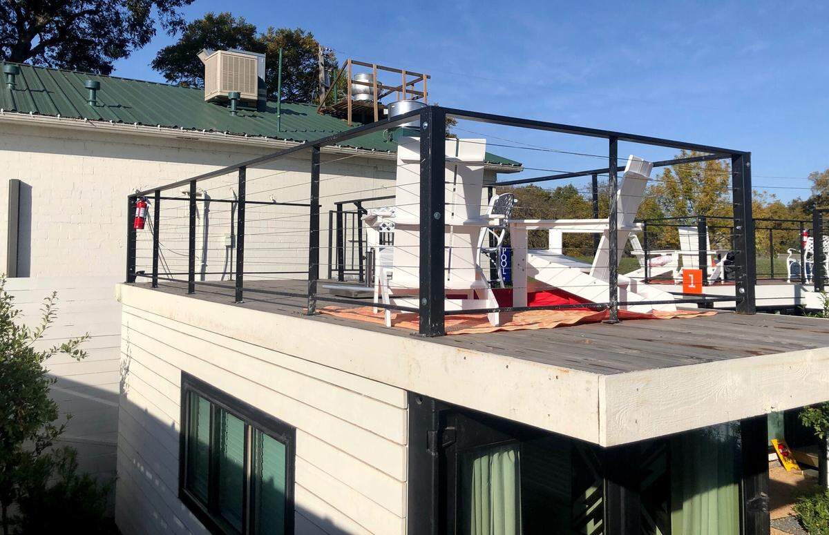 Each room’s rooftop includes a wood-burning fire pit and if desired, a fully stocked Yedi cooler.