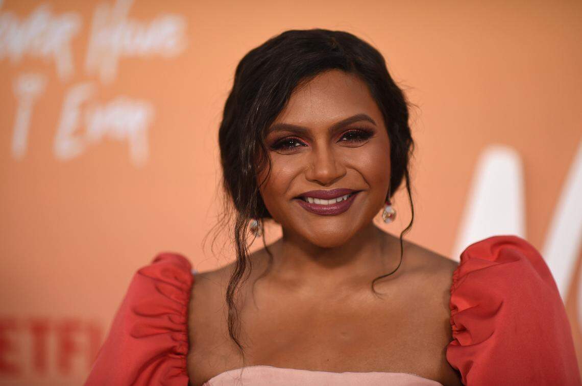 Mindy Kaling arrives at the Season 3 premiere of “Never Have I Ever” on Thursday, Aug. 11, 2022, at Westwood Village in Los Angeles. (Photo by Richard Shotwell/Invision/AP)