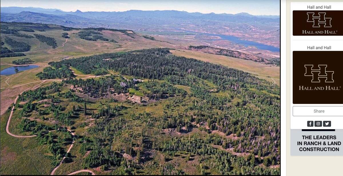 Aerial shot of ranch