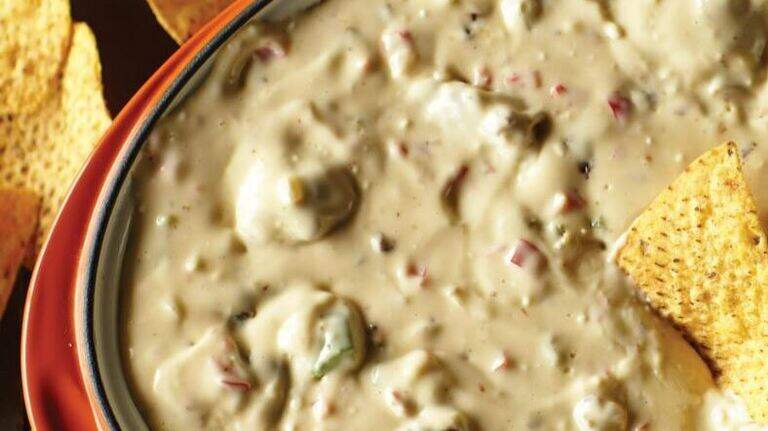 Hearty keto-friendly Queso: Easy party dip recipe made for clearing out the pantry