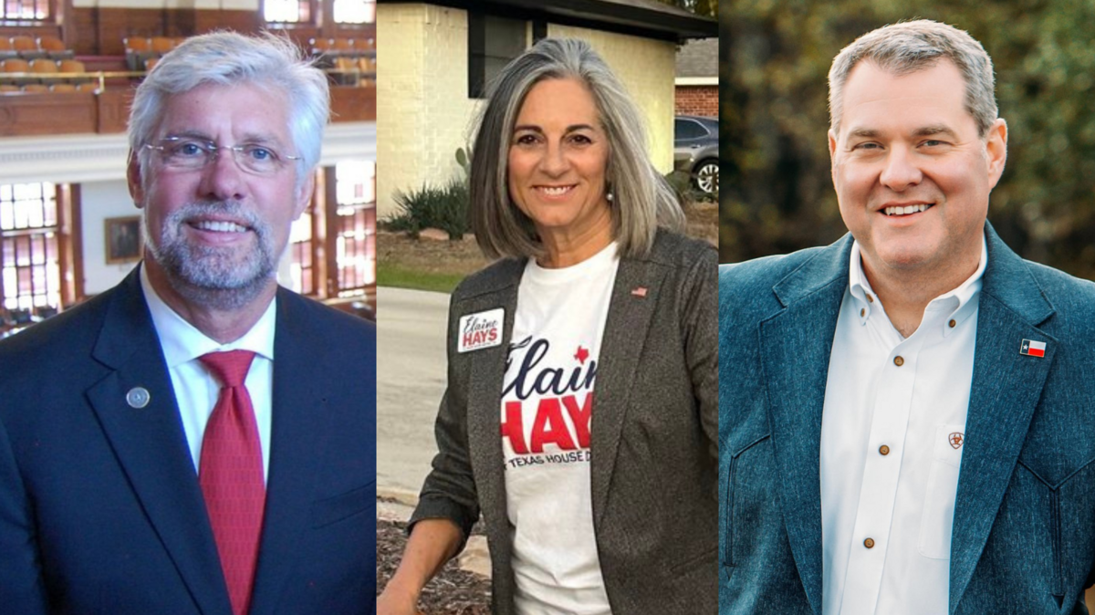 Incumbent Lynn Stucky (left) is facing off against challengers Elaine Hays and Andy Hopper in the Republican primary for Texas House District 64.