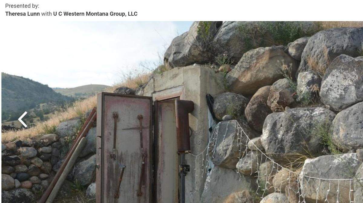 One entryway to a quartet of below-ground homes that sits beneath 10.6 acres in Paradise Valley near Emigrant, Montana.