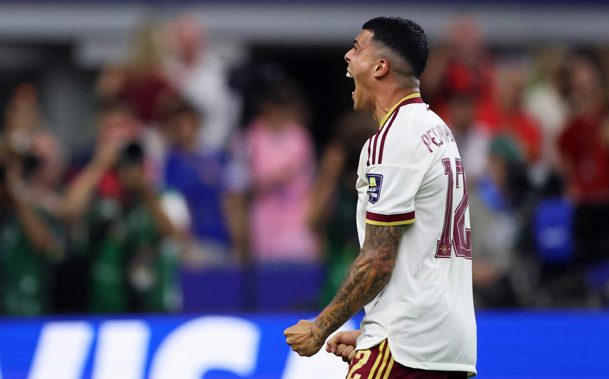 Spain defender Pedro Porro reacts after his team defeated France in the 2026 FIFA World Cup semifinal on Tuesday, July 14, 2026, at Dallas Stadium in Arlington.