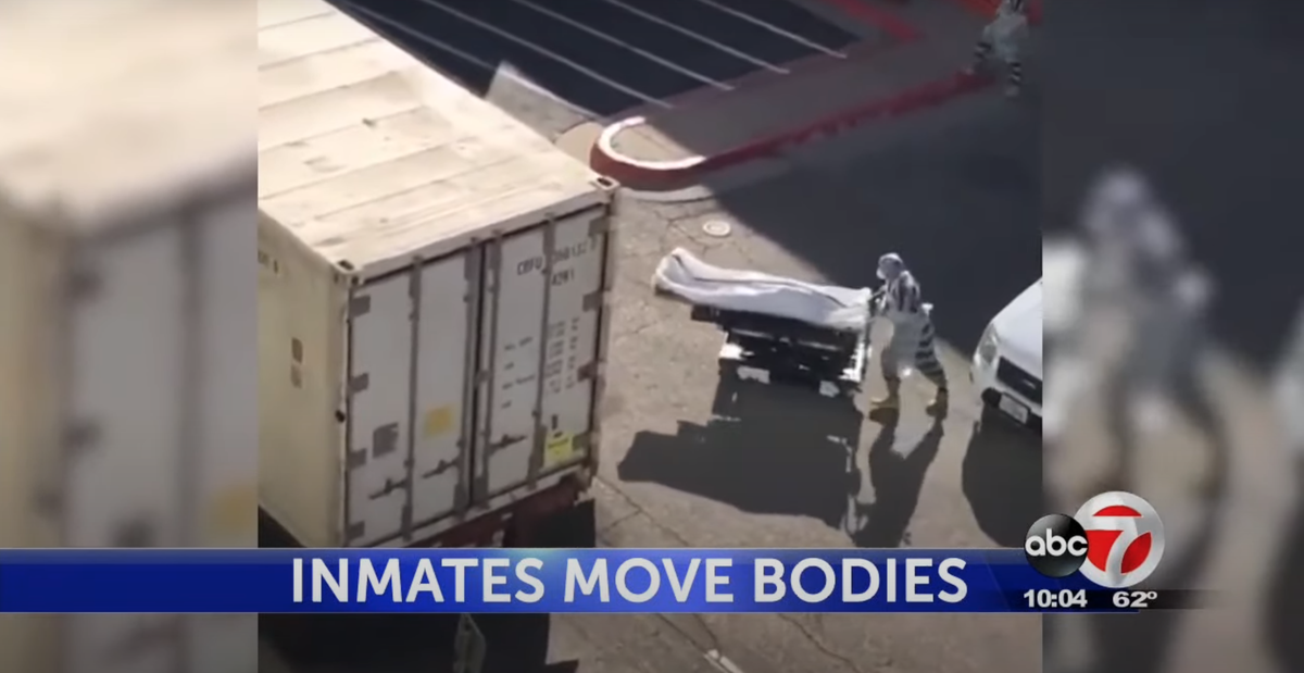Officials say El Paso county inmates are voluntarily helping to move bodies at morgues overwhelmed by COVID-19.
