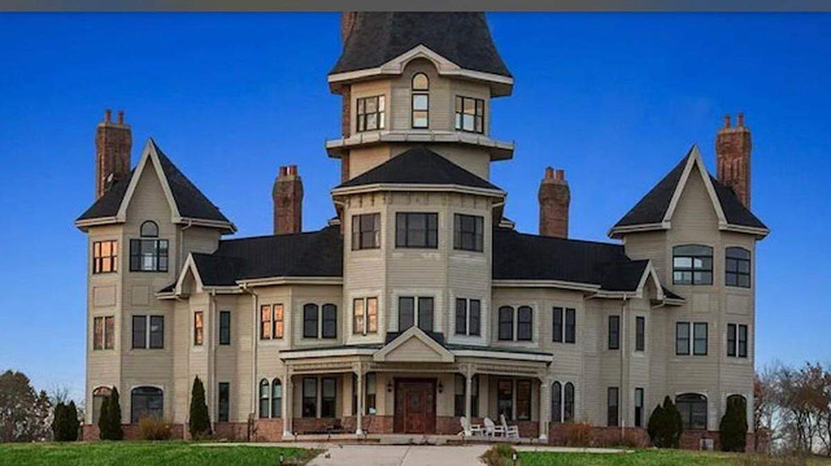 The custom-built home has a unusually captivating exterior.
