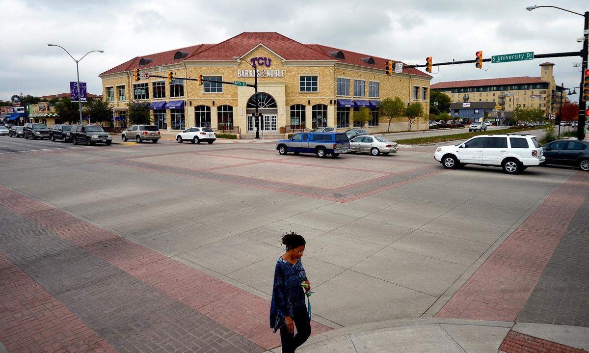 Oct. 29, 2013: The intersection of West Berry Street and University Drive adjacent to TCU.