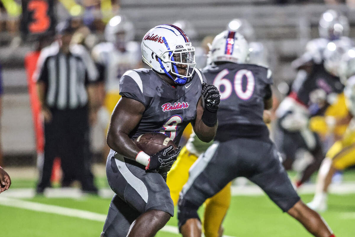 Fort Worth Southwest running back Jeremiah Hogg (8) runs the ball against Brock on Thursday, Sept. 18, 2025 at Scarborough-Handley Field in Fort Worth, Texas.