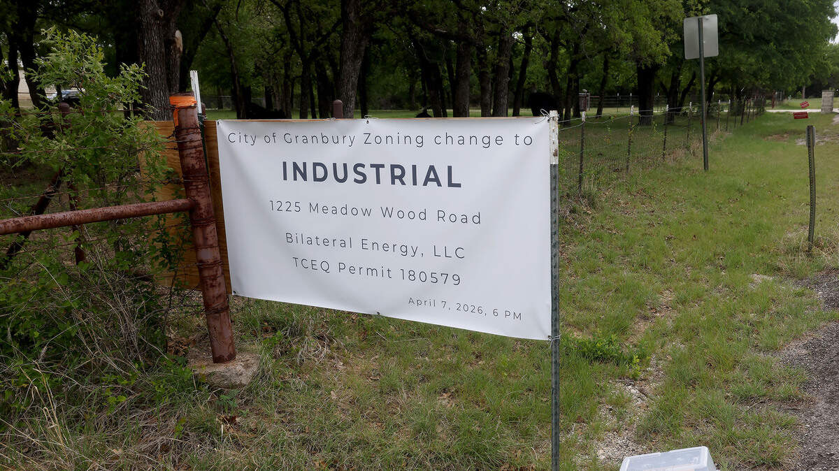 On April 7 the Granbury City Council agreed to rezone a roughly 2,000 acre parcel of land straddling Meadow Wood Road to industrial for a data center power plant.
