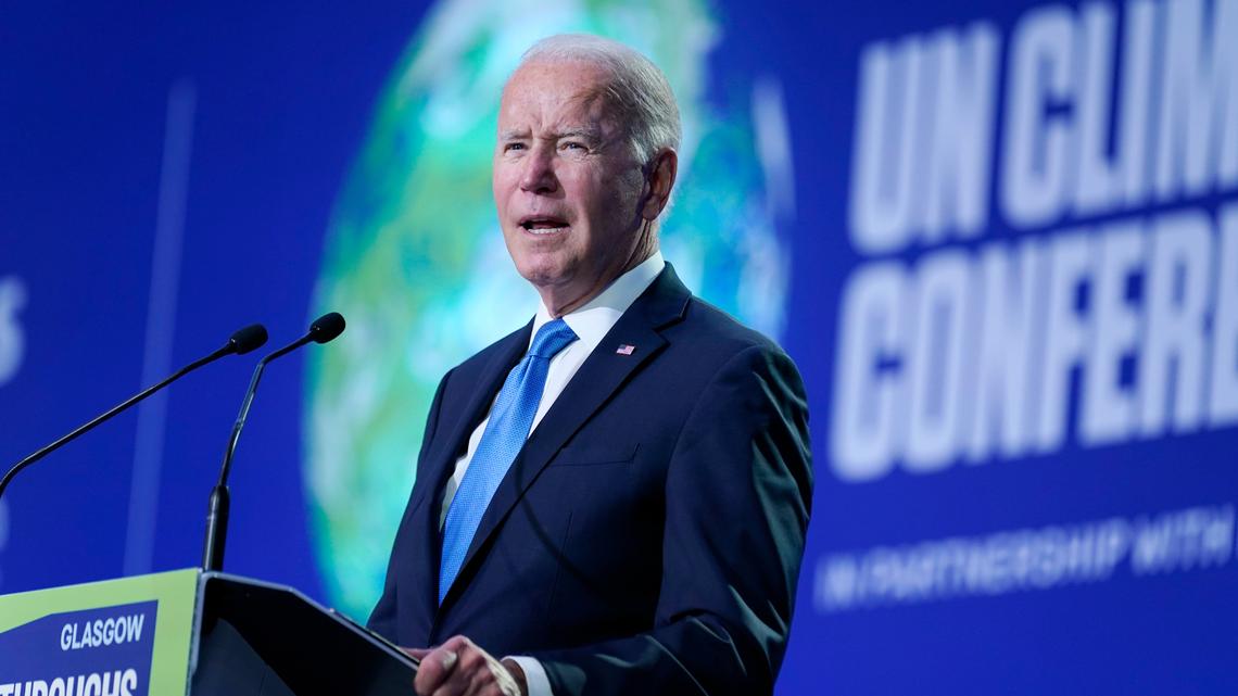 President Joe Biden speaks during the “Accelerating Clean Technology Innovation and Deployment” in 2021 in Scotland. Biden’s reversal of a Trump policy to improve environmental assessments is costly to the economy. (AP Photo/Evan Vucci, Pool, File)