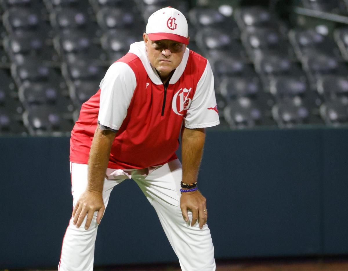 Grapevine head coach Jimmy Webster watches his batter during a UIL 5A D2 semifinal baseball game at Riders Park in Frisco, Texas, Friday, May 30, 2025.