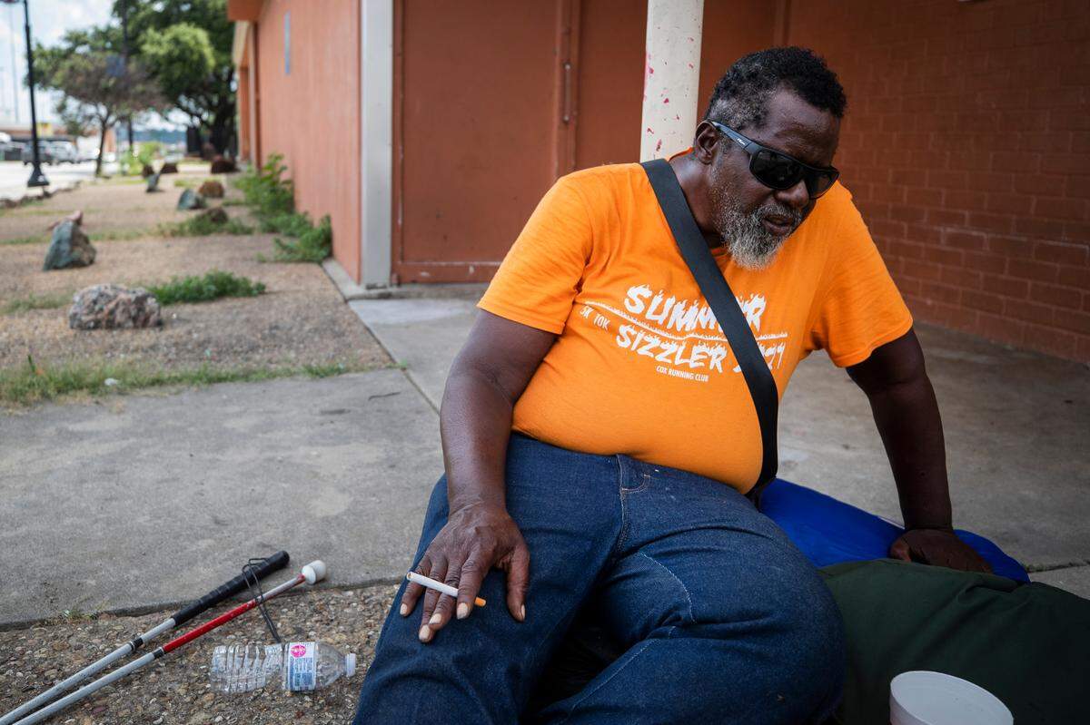 Frank Jeffrey who is experiencing homelessness in Fort Worth, says more emphasis should be placed on providing affordable, quality housing as Texas prepares to implement a ban on camping in public spaces Sept. 1.