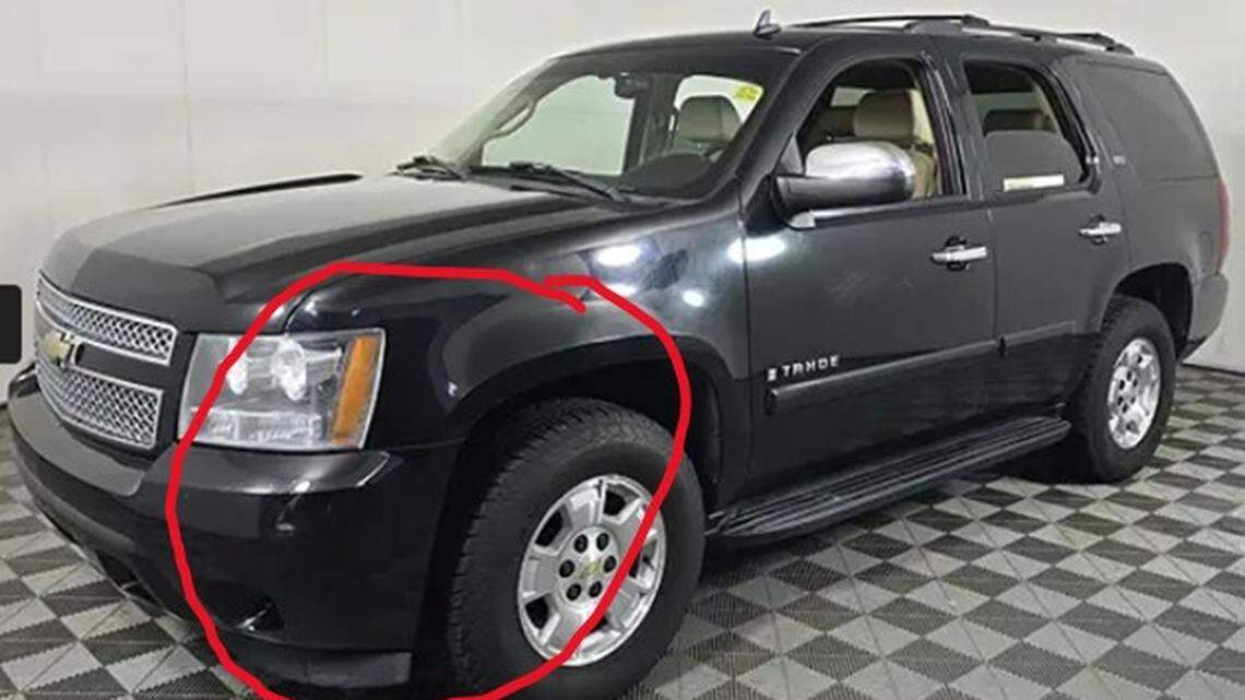 Arlington police believe that a black Chevy Tahoe similar to the one pictured, with damage to the driver side quarter panel and bumper, hit a motorcyclist on I-20 on Saturday, March 15, and left the scene of the crash. 