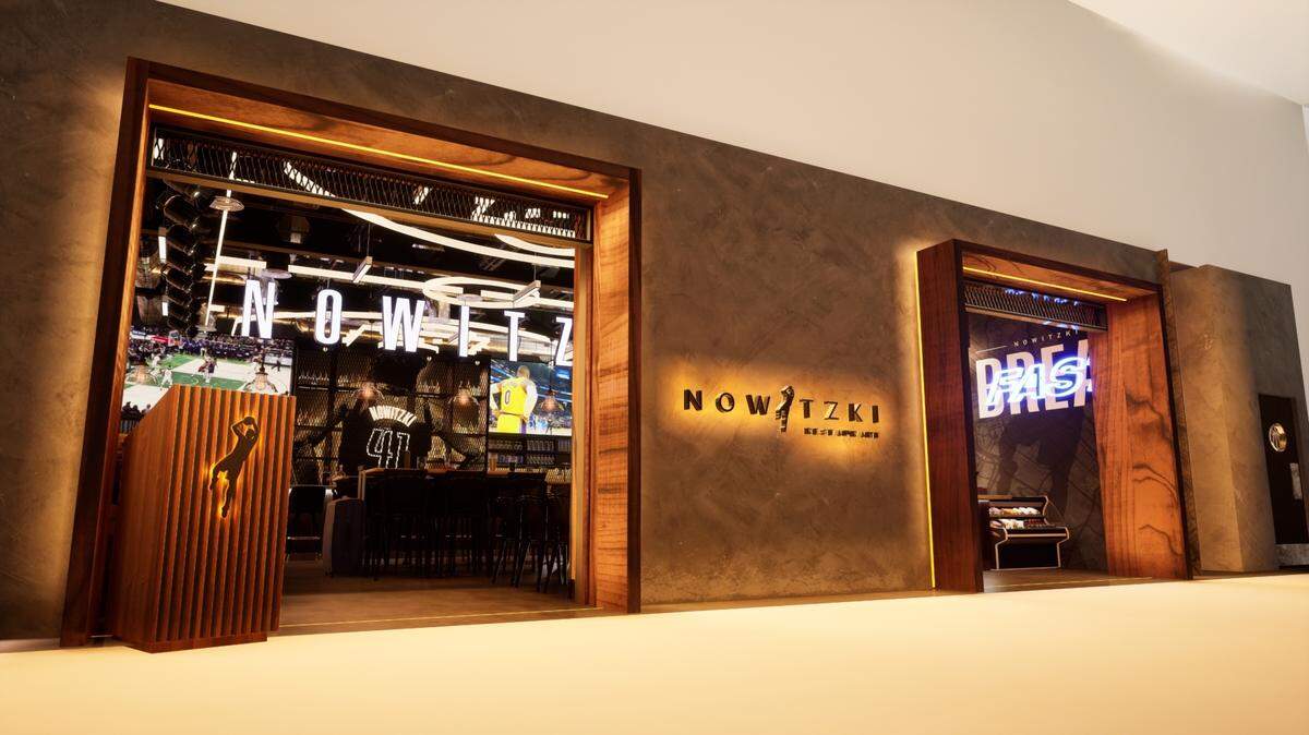 The aptly titled “Nowitzki” is open in terminal C near gate C-37 at DFW International Airport.
