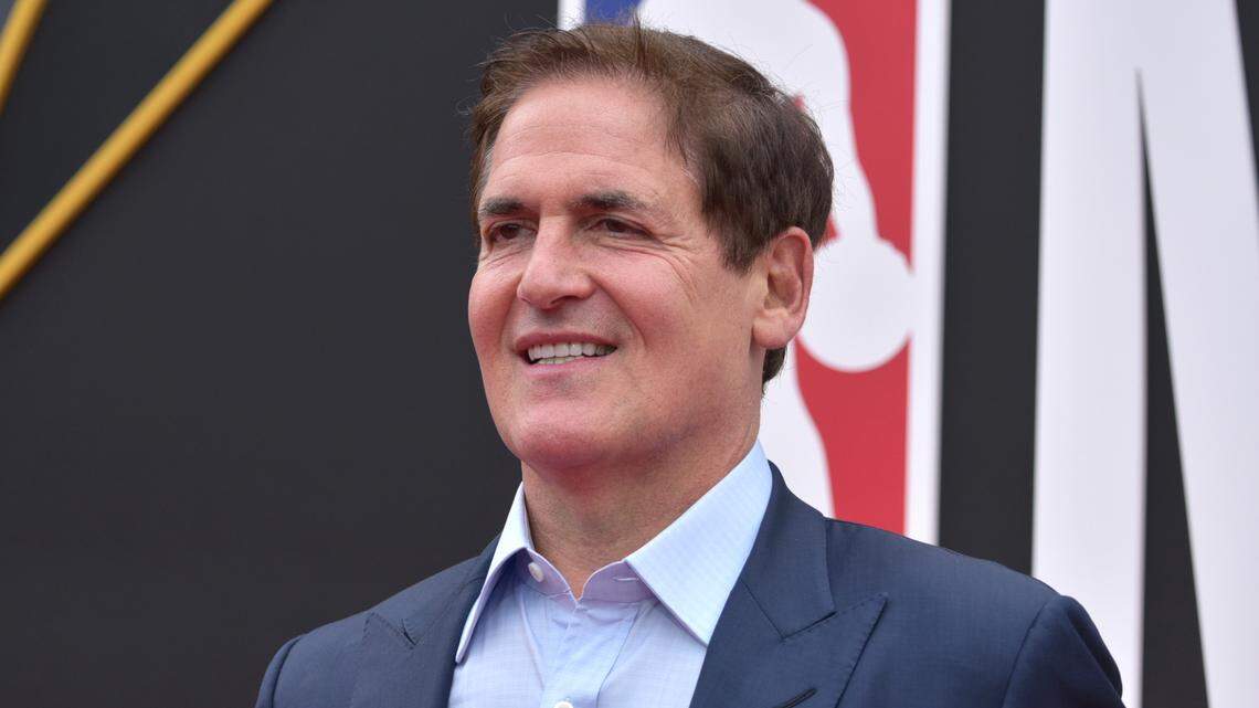 FILE - Dallas Mavericks owner Mark Cuban arrives at the NBA Awards in Santa Monica, Calif., in this Monday, June 24, 2019, file photo. (Photo by Richard Shotwell/Invision/AP, File)