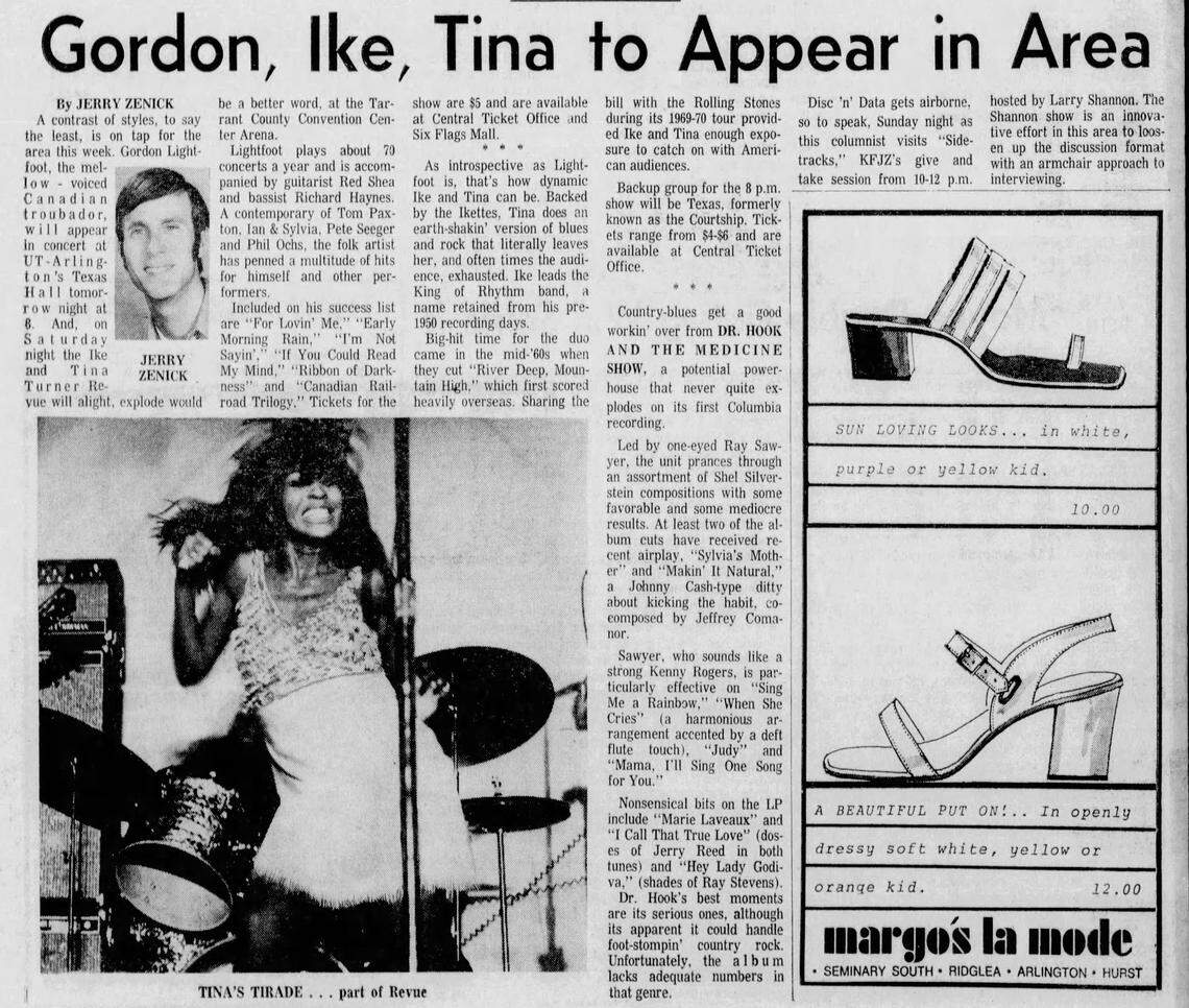 A Star-Telegram story on March 7, 1972, about Ike and Tina coming to Fort Worth