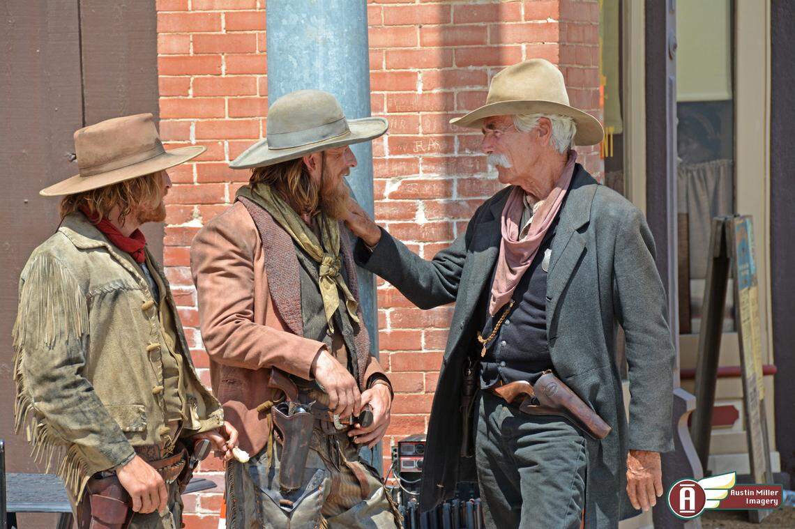 Sam Elliott films a scene for “Yellowstone” prequel “1883” on Tuesday, Aug. 31, 2021 in Granbury, Texas.