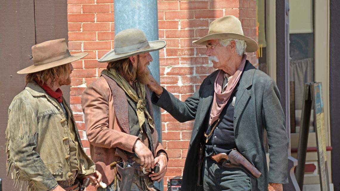 Sam Elliott films a scene for “Yellowstone” prequel “1883” on Tuesday, Aug. 31, 2021 in Granbury, Texas.